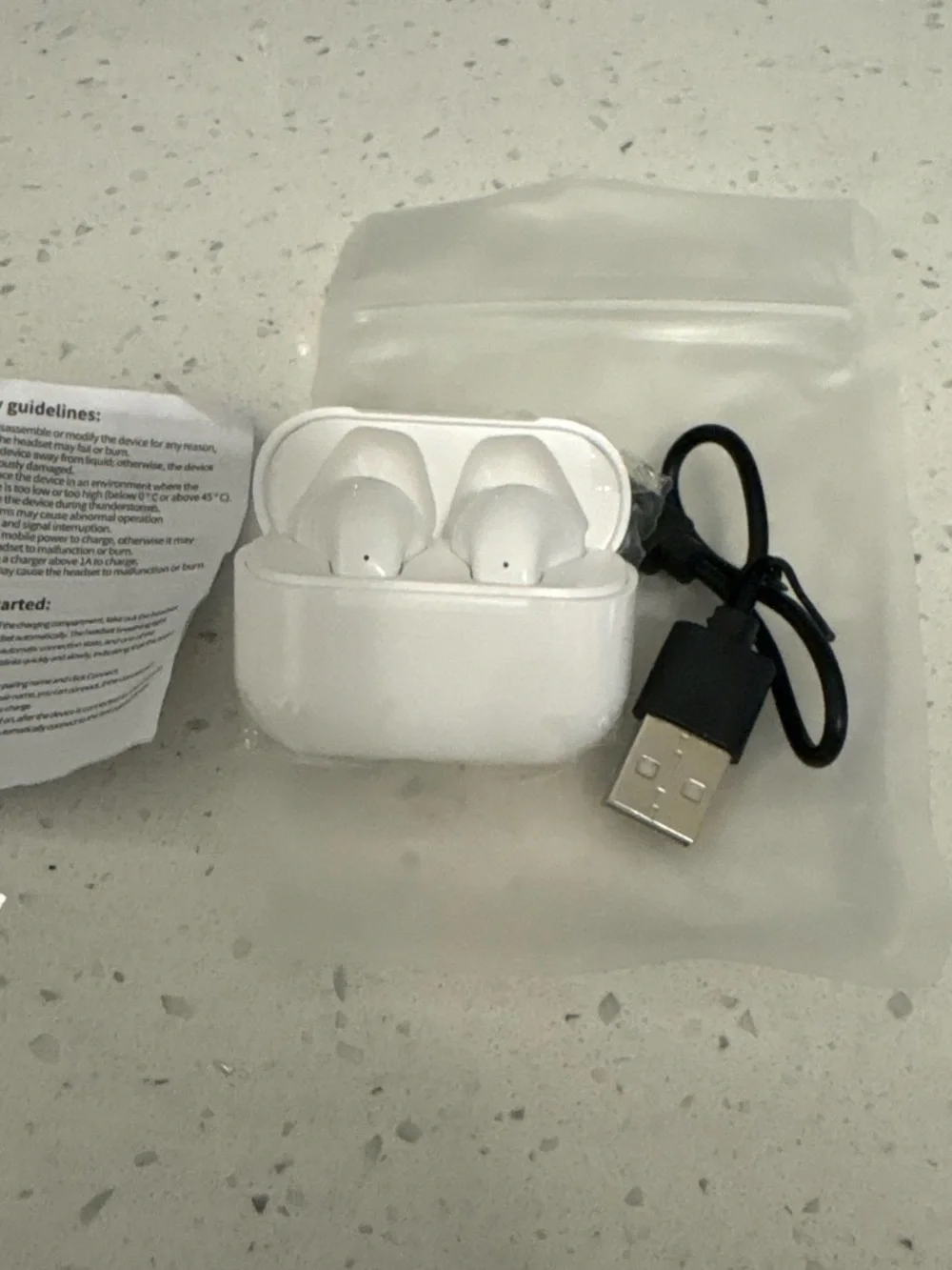 Wireless True Bluetooth Earbuds with Charging Case - White